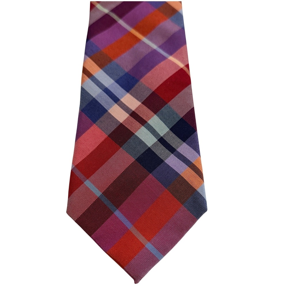 Tommy Hilfiger Necktie Plaid Cotton Silk Blend Preppy Business Academia‎ Tie